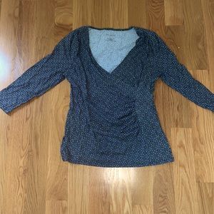 Talbots Faux Wrap top v neck
